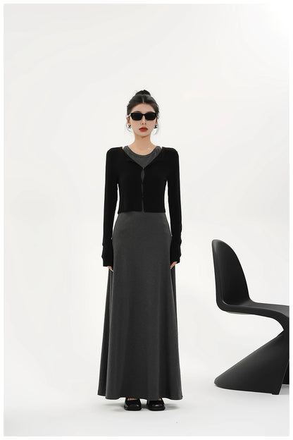 Built-In Bra Stretch Maxi Slip Dress