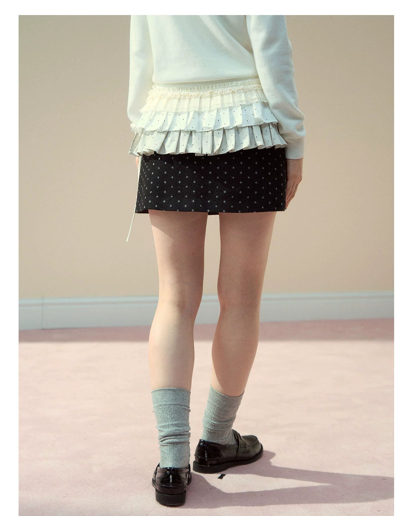 Tiered Polka Dot Layered Skirt - CHINASQUAD
