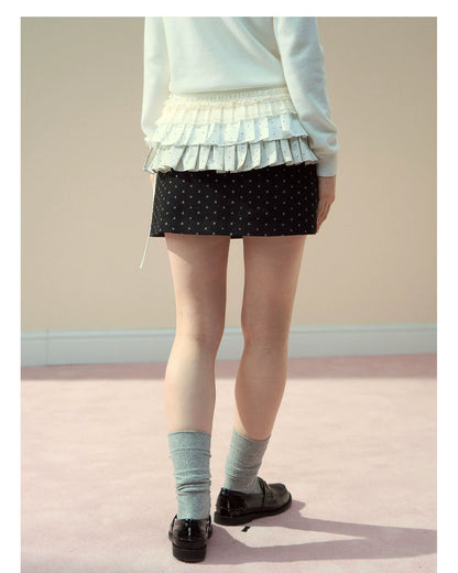 Tiered Polka Dot Layered Skirt - CHINASQUAD