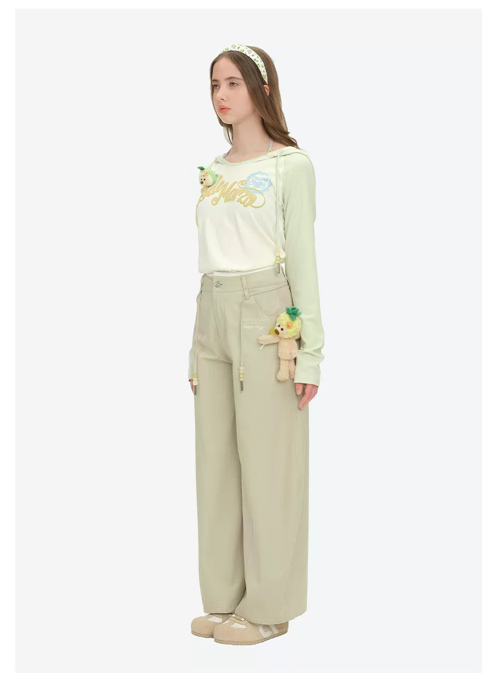 Curved-Hem Cargo Pants