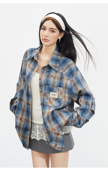 Vintage Plaid Oversized Shirt