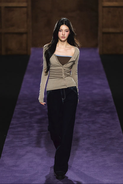 Soft Touch Two-in-One Knit Base Cardigan