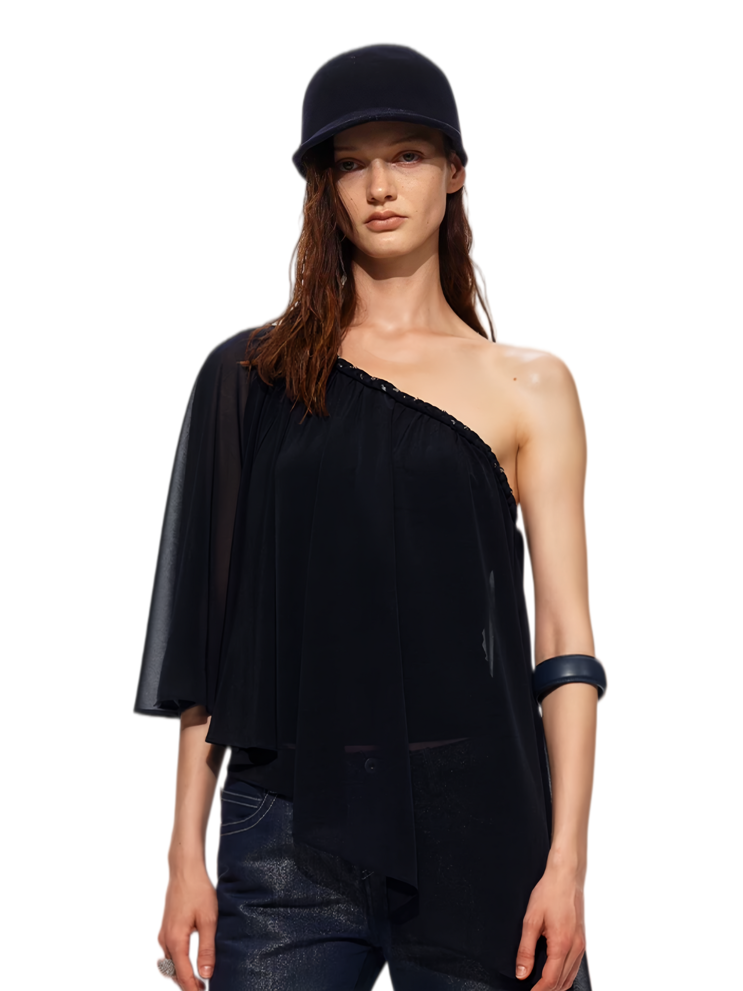 Handwoven Chain Cape Blouse