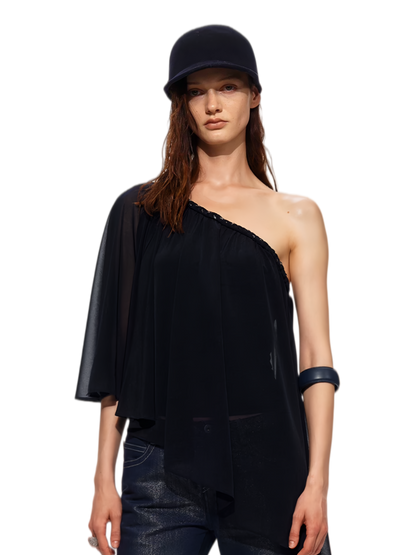 Handwoven Chain Cape Blouse