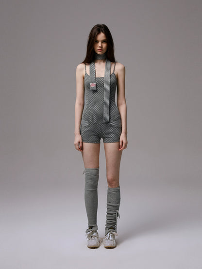 Polka Dot Stripe Jumpsuit Set - CHINASQUAD