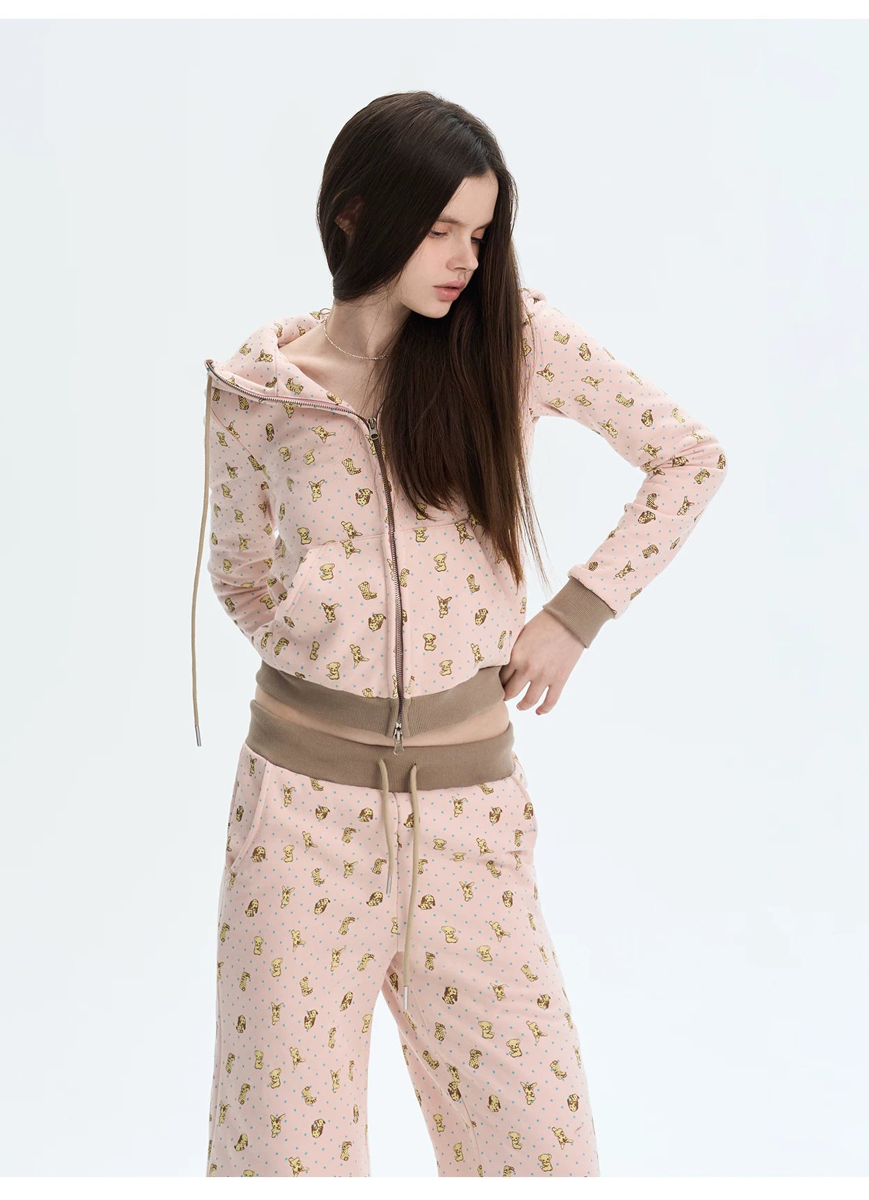 Printed Cotton Sweatshirt &amp; Jogger Set