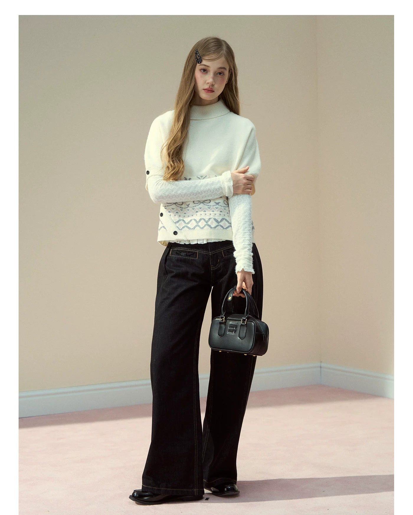 Fair Isle Cape Turtleneck