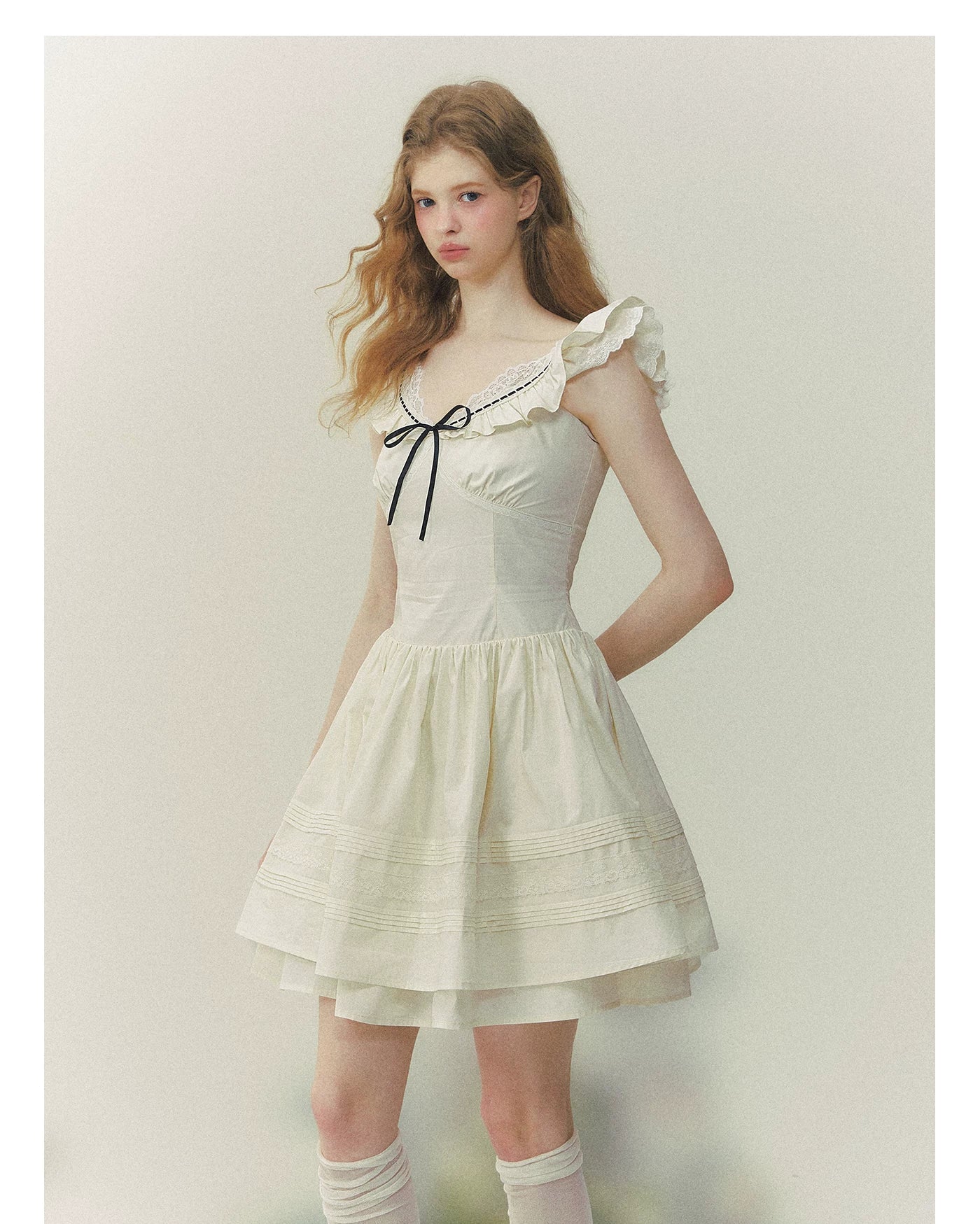 Seine Girl Ruffle Sleeve Dress