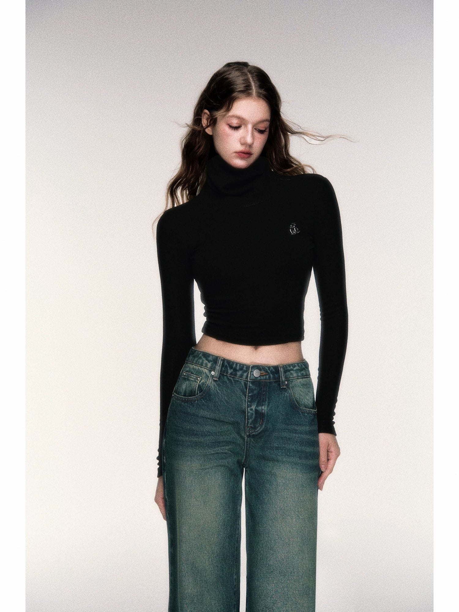 High-Neck Stretch Knit Base Layer