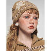 Embossed Bear Knit Beanie - CHINASQUAD