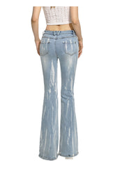 Gradient Fit Mid-Rise Flared Jeans - CHINASQUAD