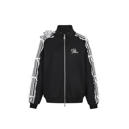 Lace Panel Relaxed Sweatpants Set