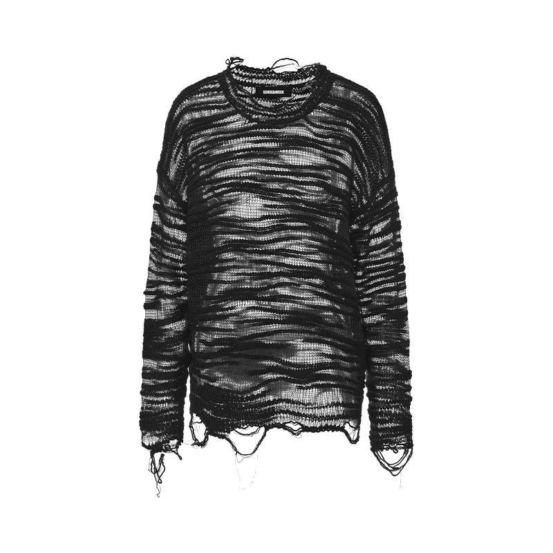 Textured Slub Wool Knit Sweater