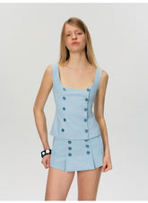 Double-Breasted Tailored Mini Skirt Set NeverMore