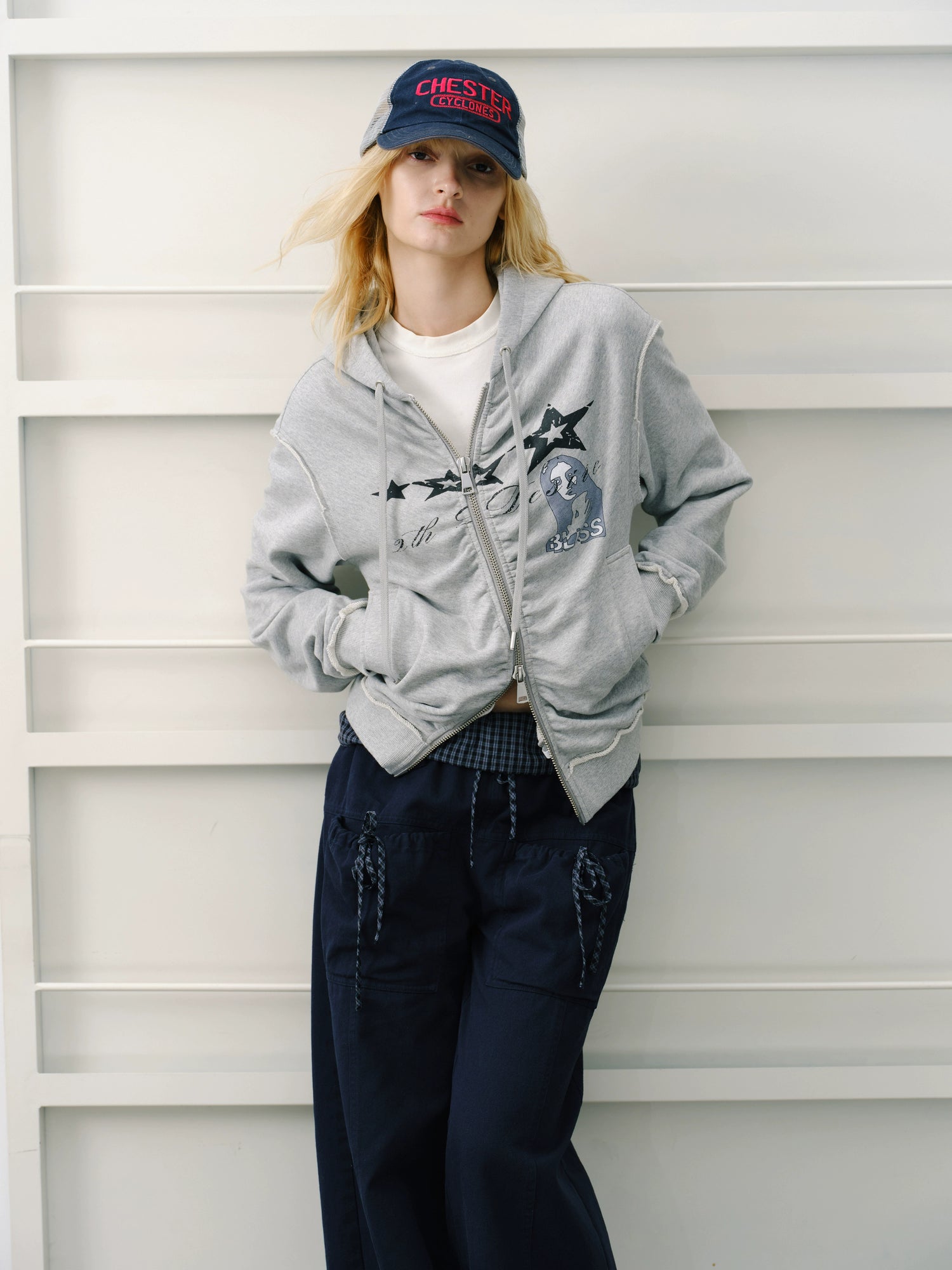 Washed Punk Zip-up Hoodie