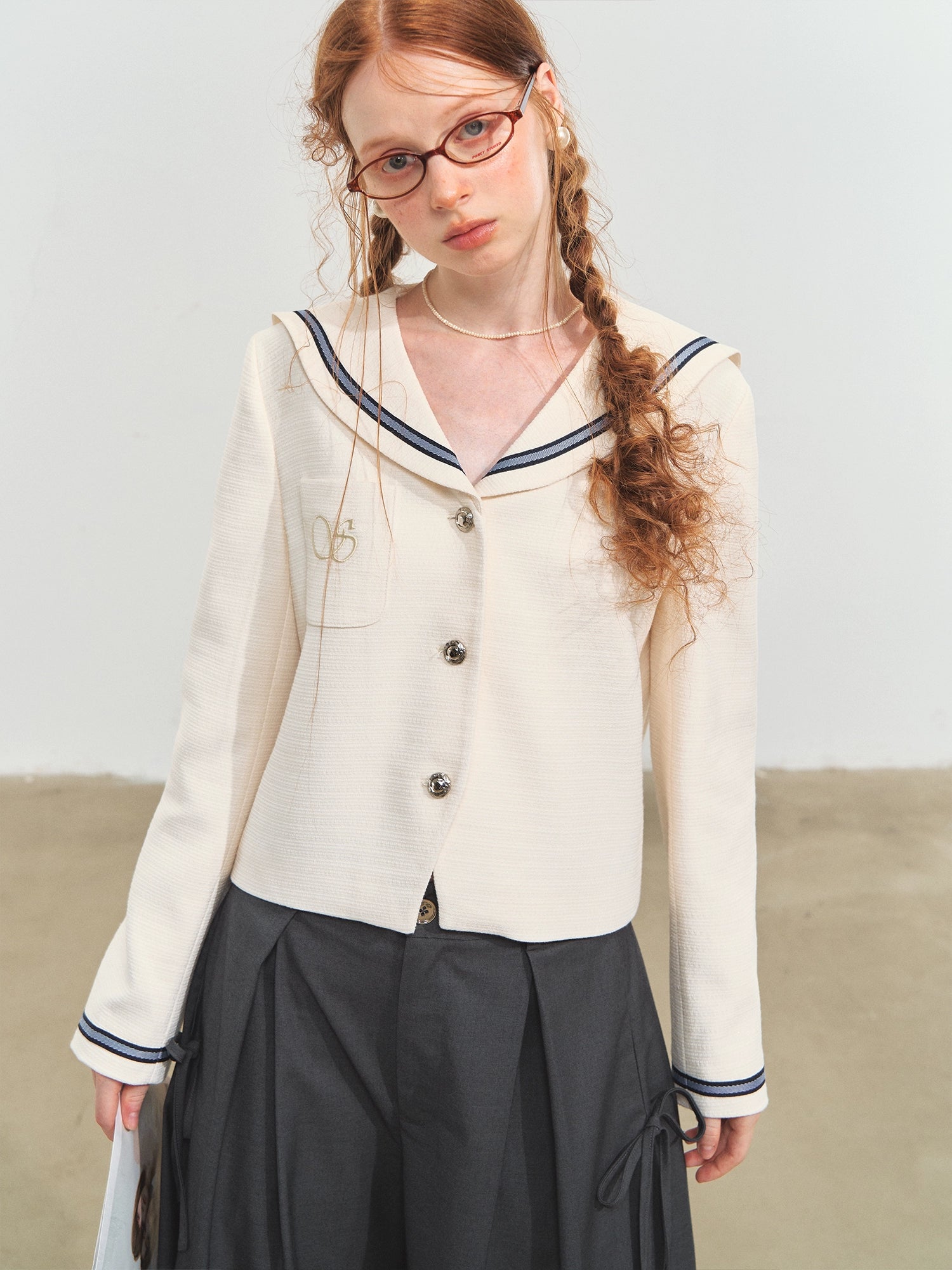 Nautical Embroidered Tweed Cropped Jackets