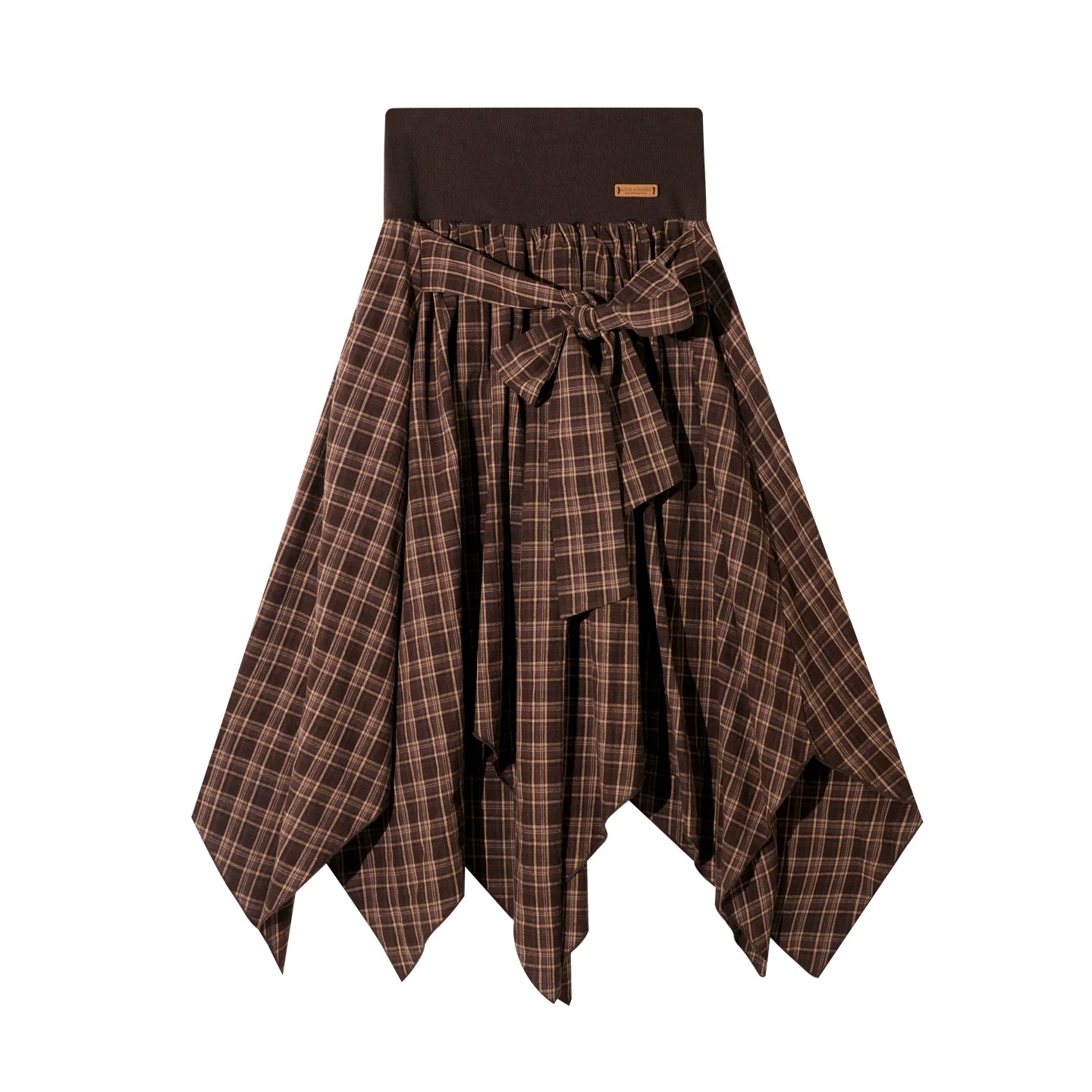 Irregular Hem Plaid Skirt