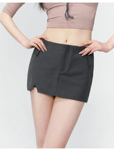 Black & Grey Low-rise Blazer Mini Skirt - CHINASQUAD