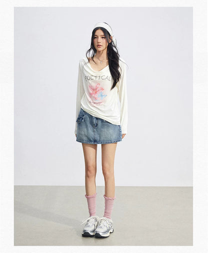Soft Drape Floral Sun Protection Long Sleeve Top