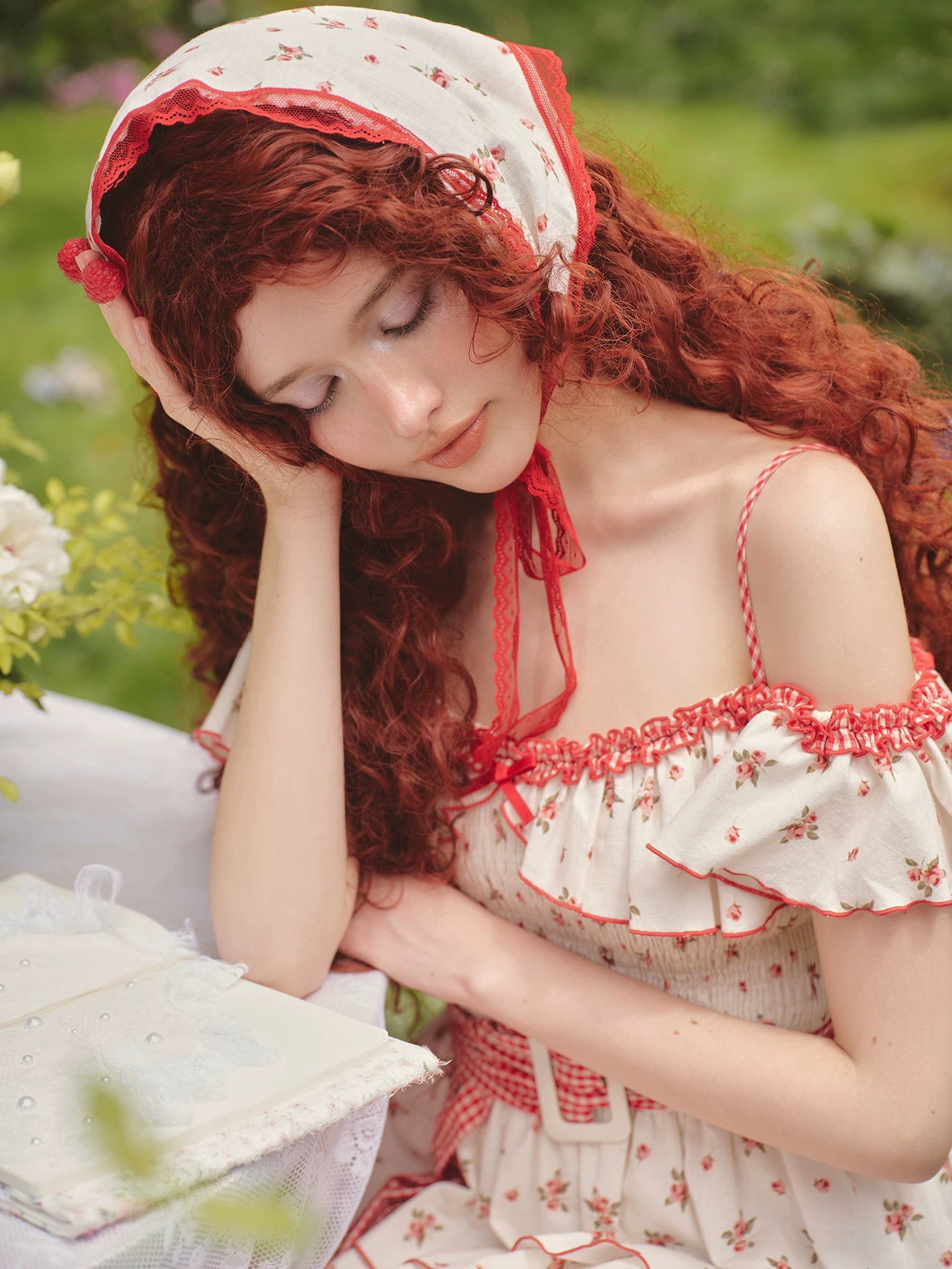 French Pastoral Floral Tiered Maxi Dress