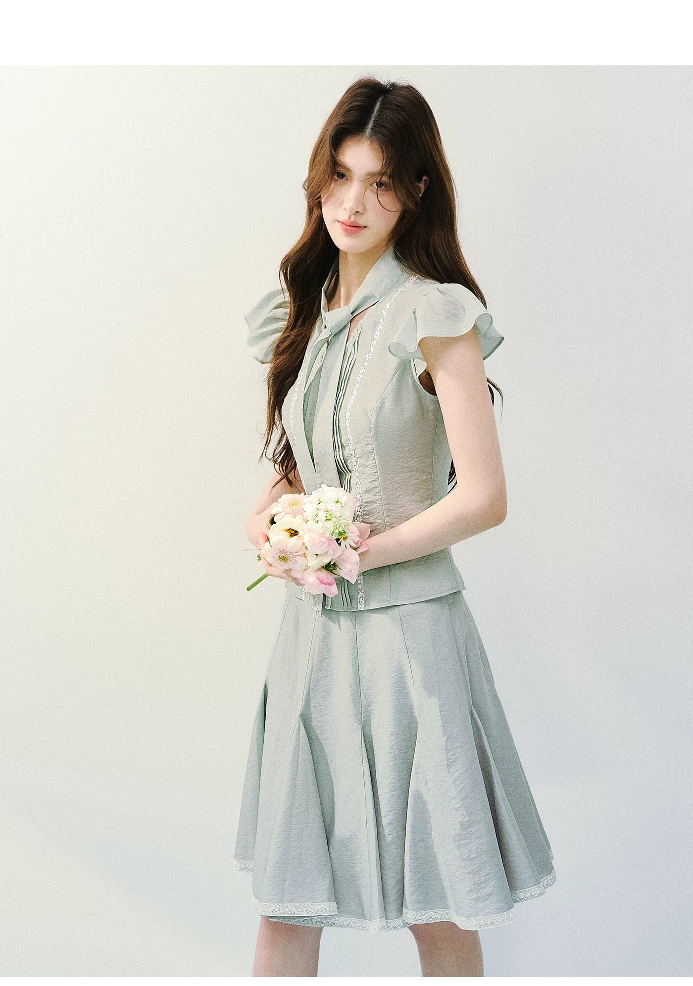 Mint Whisper Silk Blend Two-Piece Set