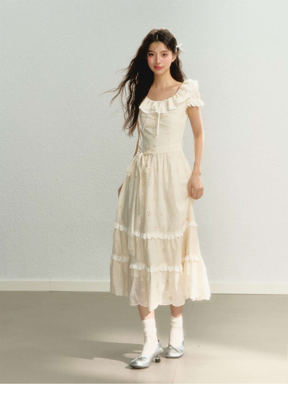 White Embroidered Dress - CHINASQUAD