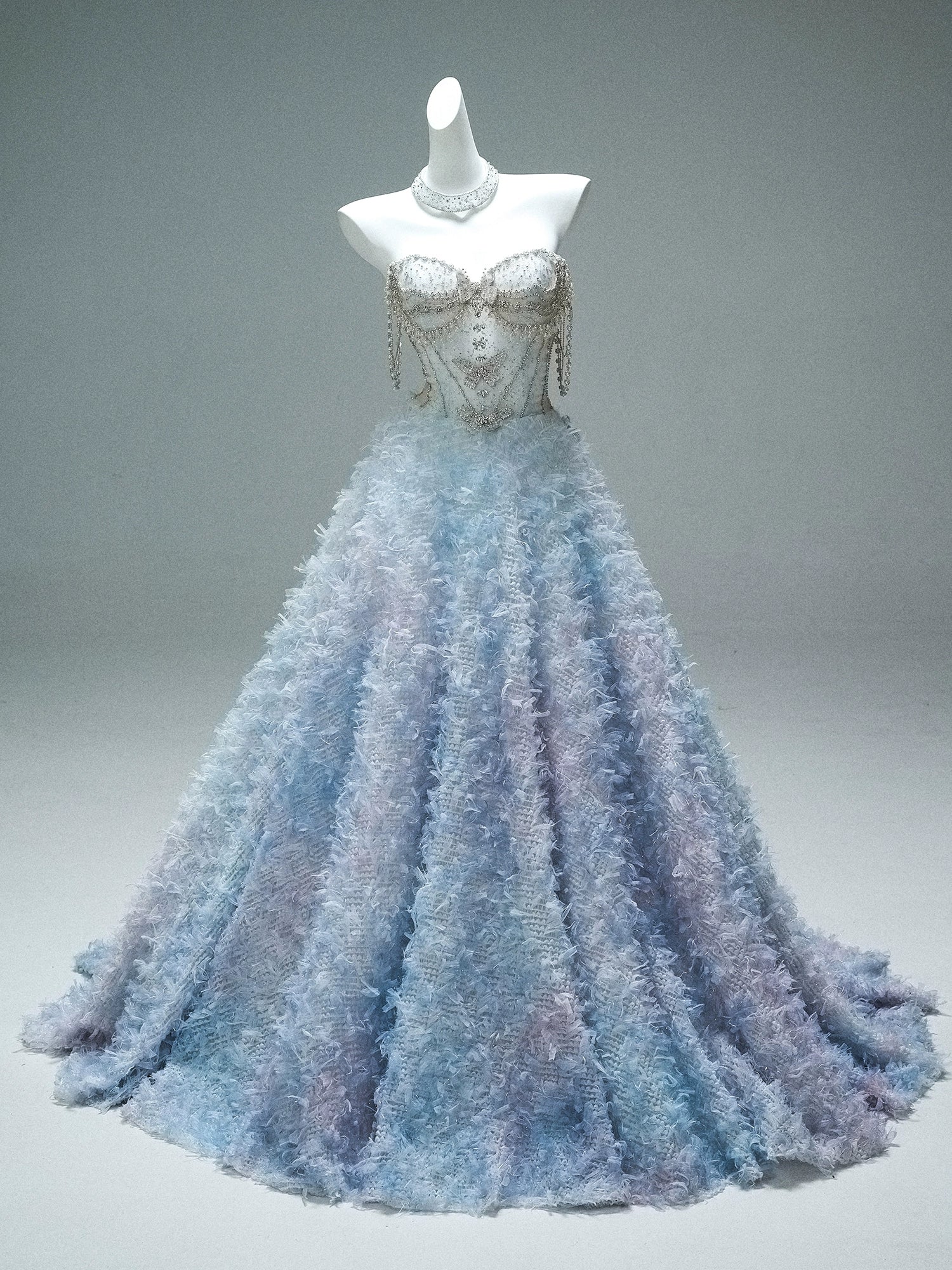 Elegant Light Blue Couture Gown
