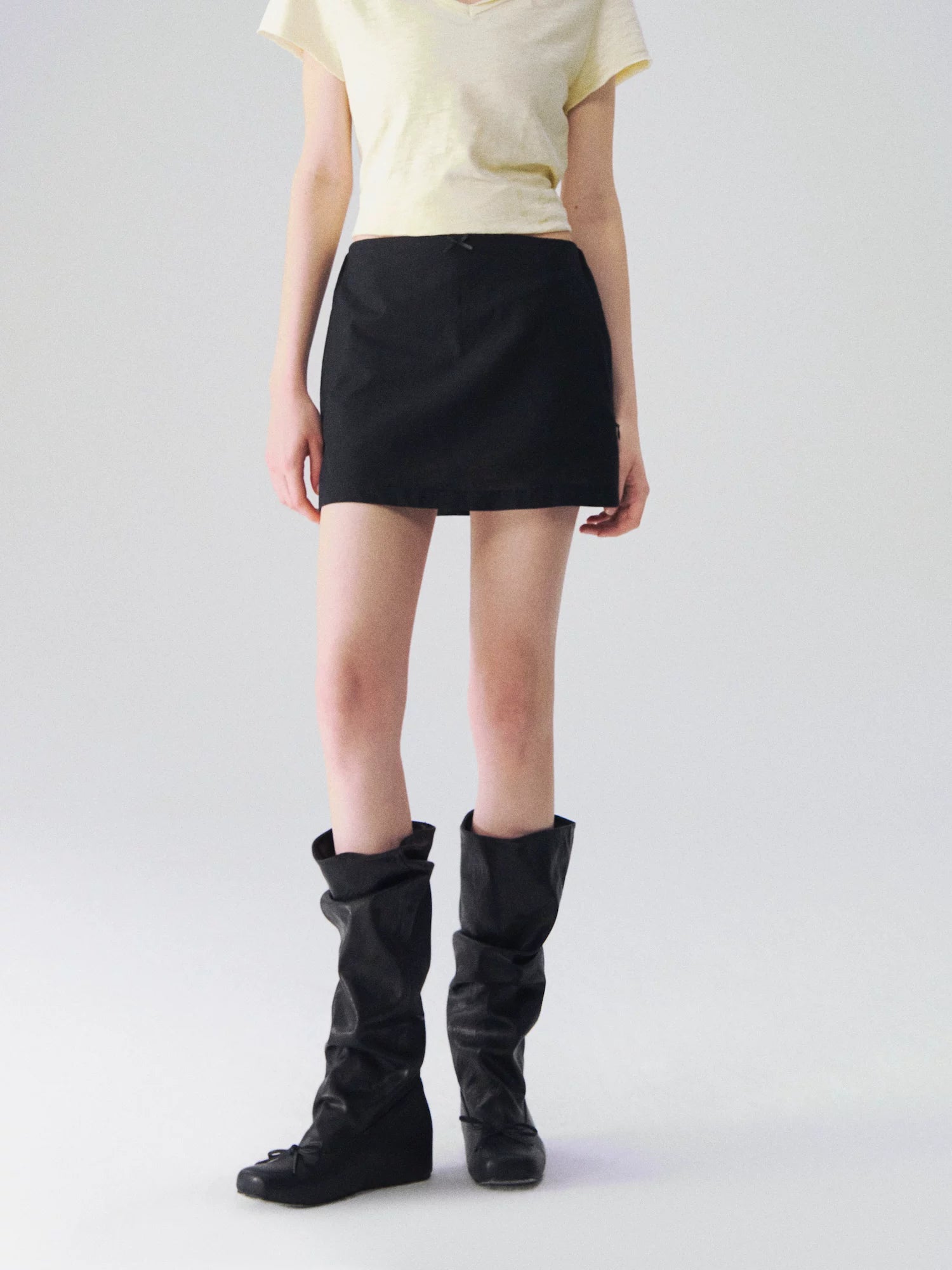 Classic Linen-Blend Polka Dot A-Line Mini Skirt