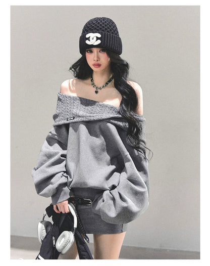 Two-Piece Oversized Hooded Sweatshirt