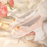 Embroidered Pearl Tassels Flat Shoes - CHINASQUAD