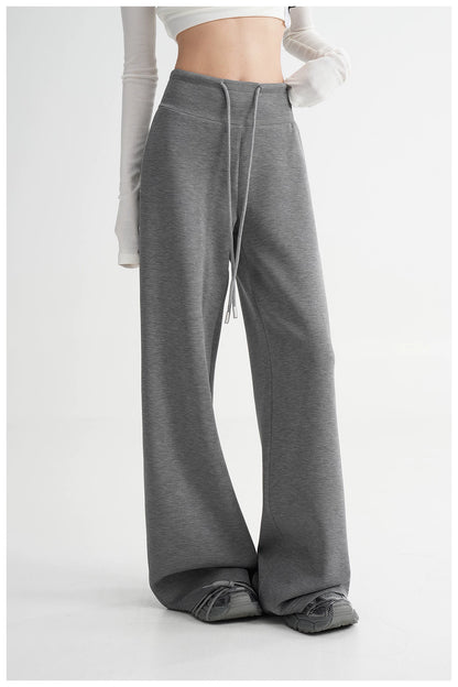High-Waisted Knit Wide-Leg Trousers