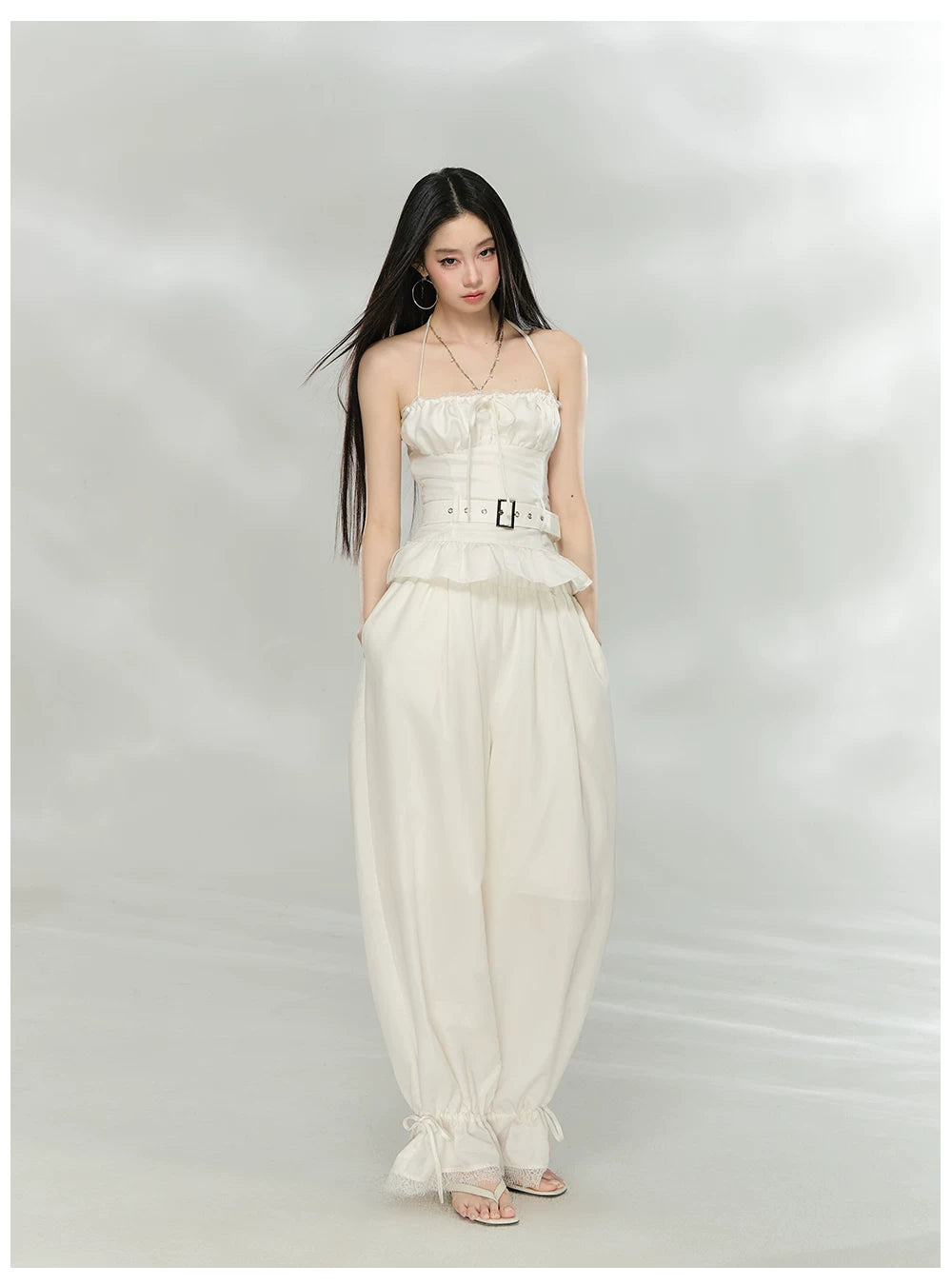 Halter Ruched Corset Crop Top