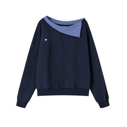 Detachable Spliced Collar Sweatshirt