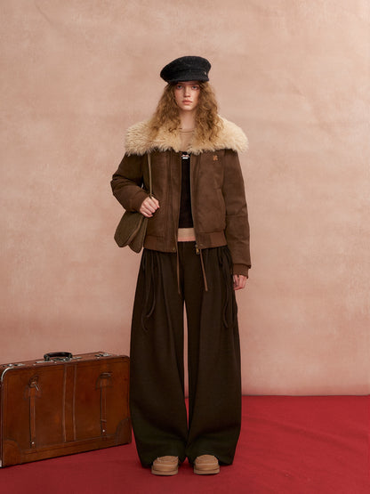 Sailor Faux Leather Down Jacket