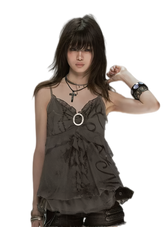 Cest Nous Graffiti Mesh Ruffle Camisole – Vest & Tank Tops
