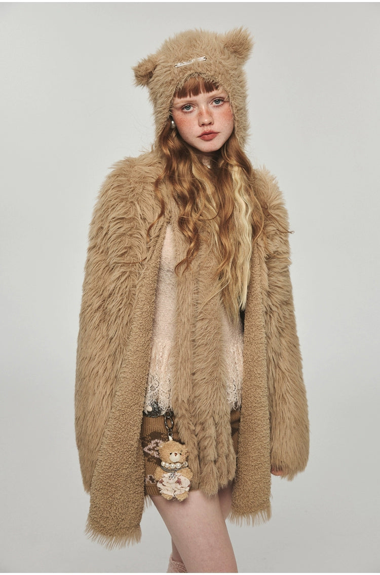 Mink Fur Coat with Tank Top Two-Piece Set - CHINASQUAD