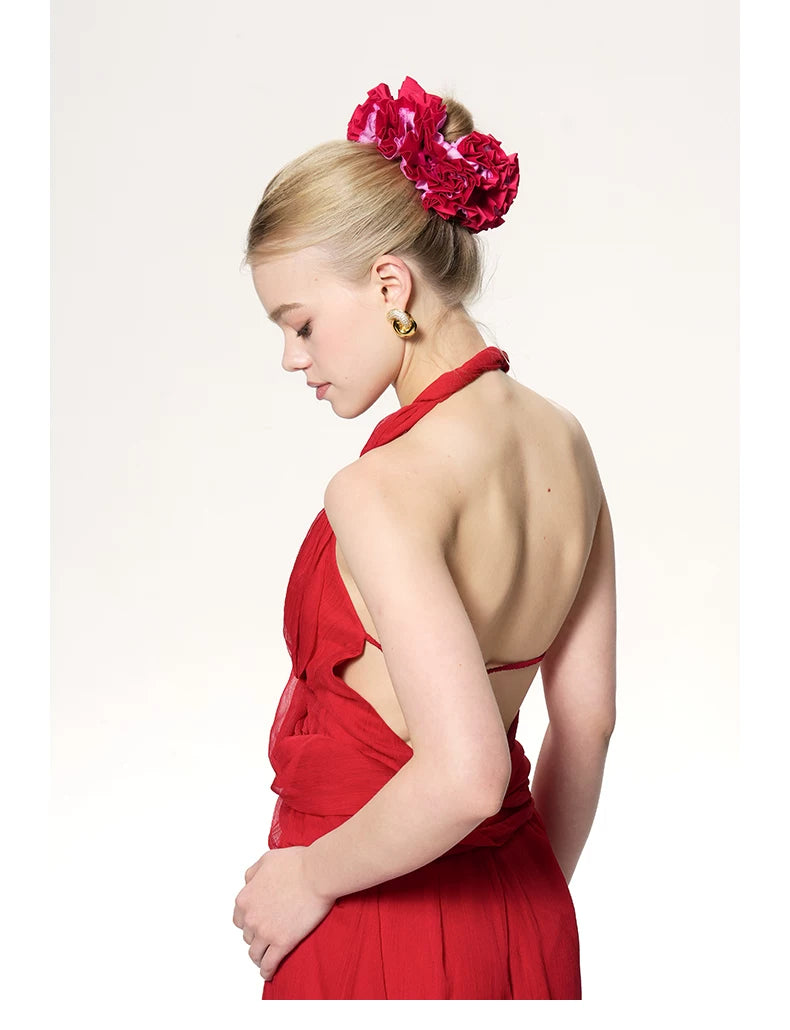 Halter Scarf-Tie Maxi Dress