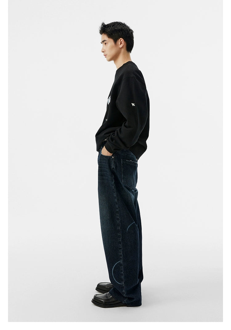 Washed Straight-Leg Jeans - CHINASQUAD