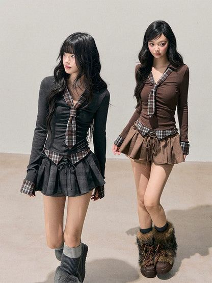 V-Neck Long Sleeve Slim-Fit T-Shirt