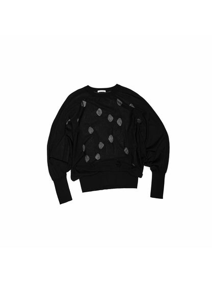 Polka Dot Knit Crewneck
