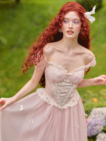 Pink Mist Fairy Corset Maxi Dress