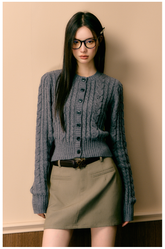 Khaki A-Line Mini Skirt - CHINASQUAD