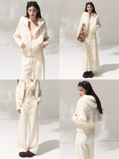 Knit Vest Jacket &amp; Straight-Leg Pants Set