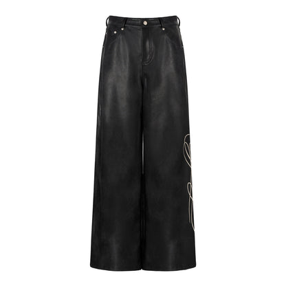 Crop Sweatshirt &amp; Faux Leather Pants Set