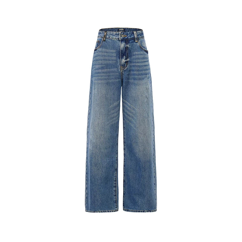 Washed Granite Straight-Leg Denim Jeans