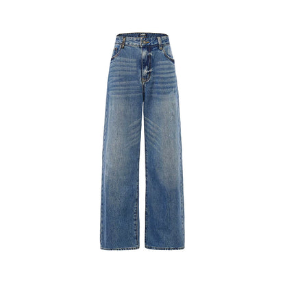 Washed Granite Straight-Leg Denim Jeans