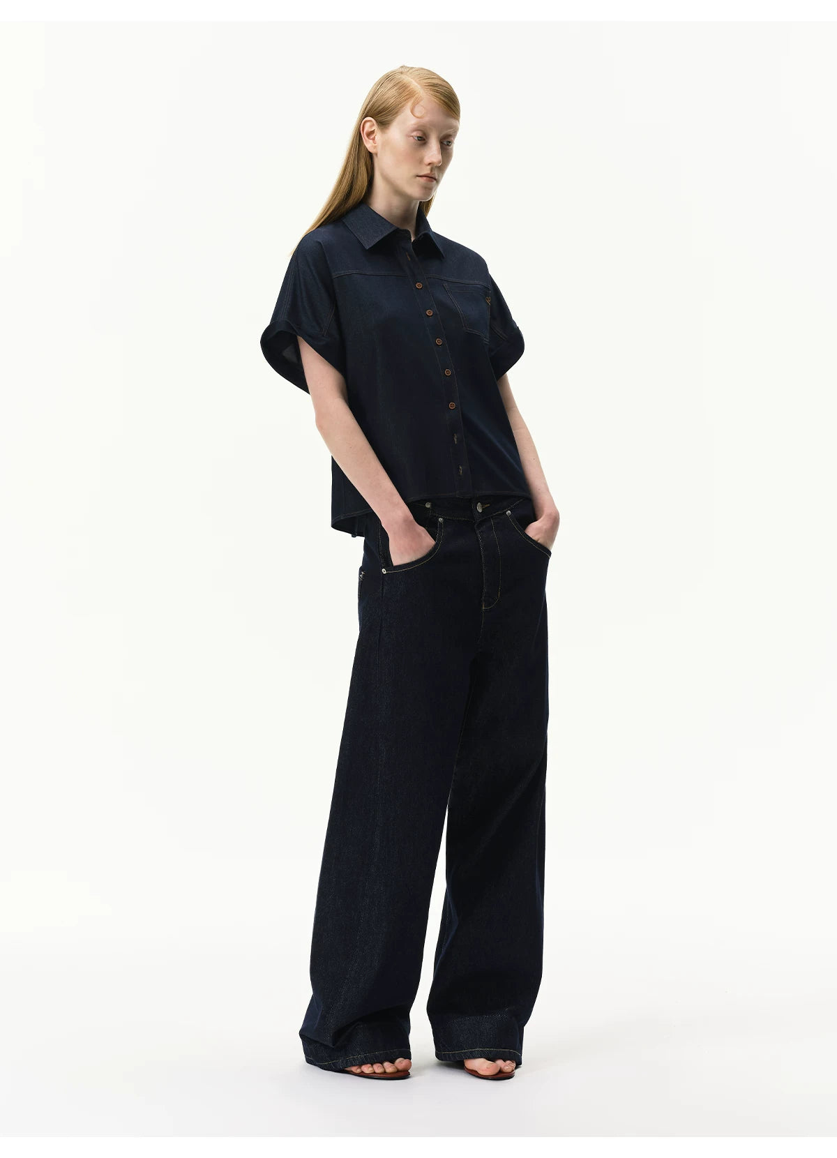 Lyocell Relaxed Batwing Sleeve Shirt