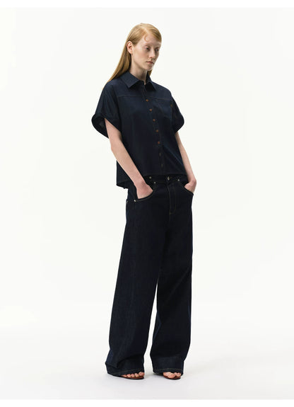 Lyocell Relaxed Batwing Sleeve Shirt