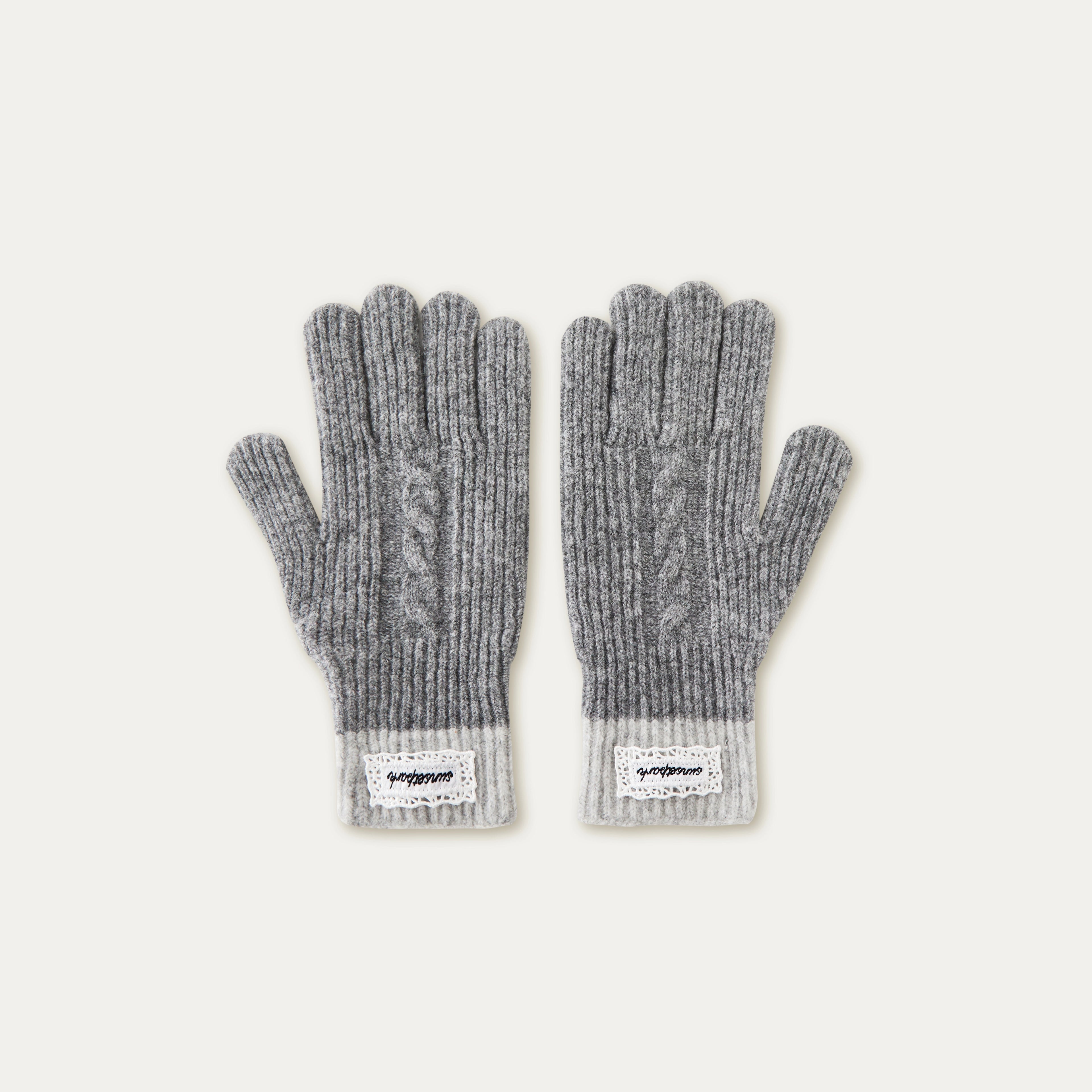 “A Girl’s Prayer” Cream Knit Textured Winter Gloves