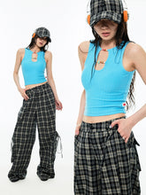 Striped Waist-Cinching Tank Top - CHINASQUAD